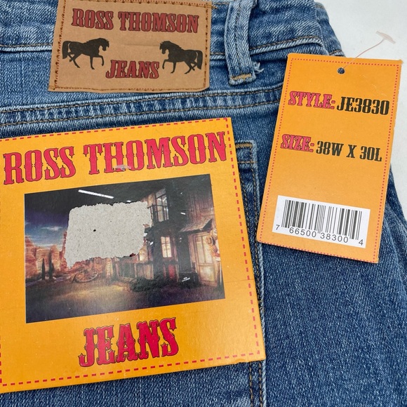 Ross Thomson Denim Jeans Blue Straight Stone Wash Western NWT Men's 38 W x 26* - Picture 11 of 13